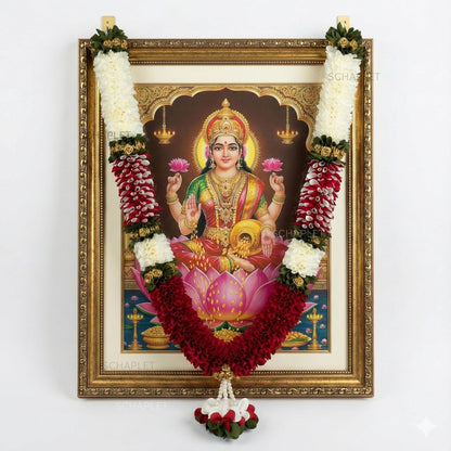 Cotton Handmade Artificial Flower Garland for Photo Frame Mala for god Idols