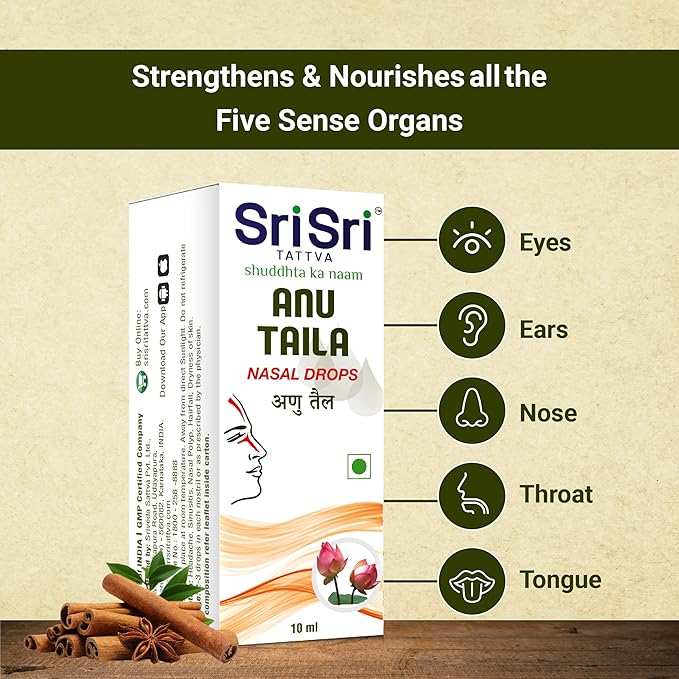 Sri Sri Tattva Anu Taila Nasal Drops 10ml - PUSHMYCART