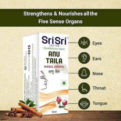 Sri Sri Tattva Anu Taila Nasal Drops 10ml - PUSHMYCART