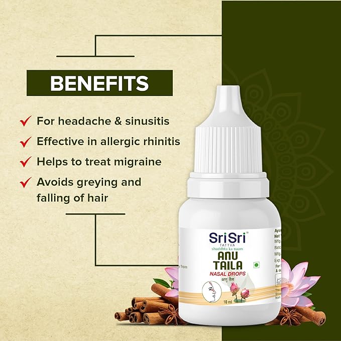 Sri Sri Tattva Anu Taila Nasal Drops 10ml - PUSHMYCART