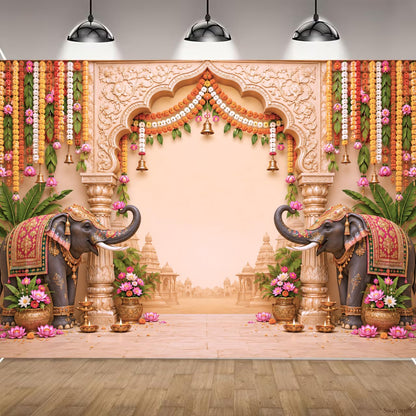 Mandir Backdrop Cloth for Decoration Pooja