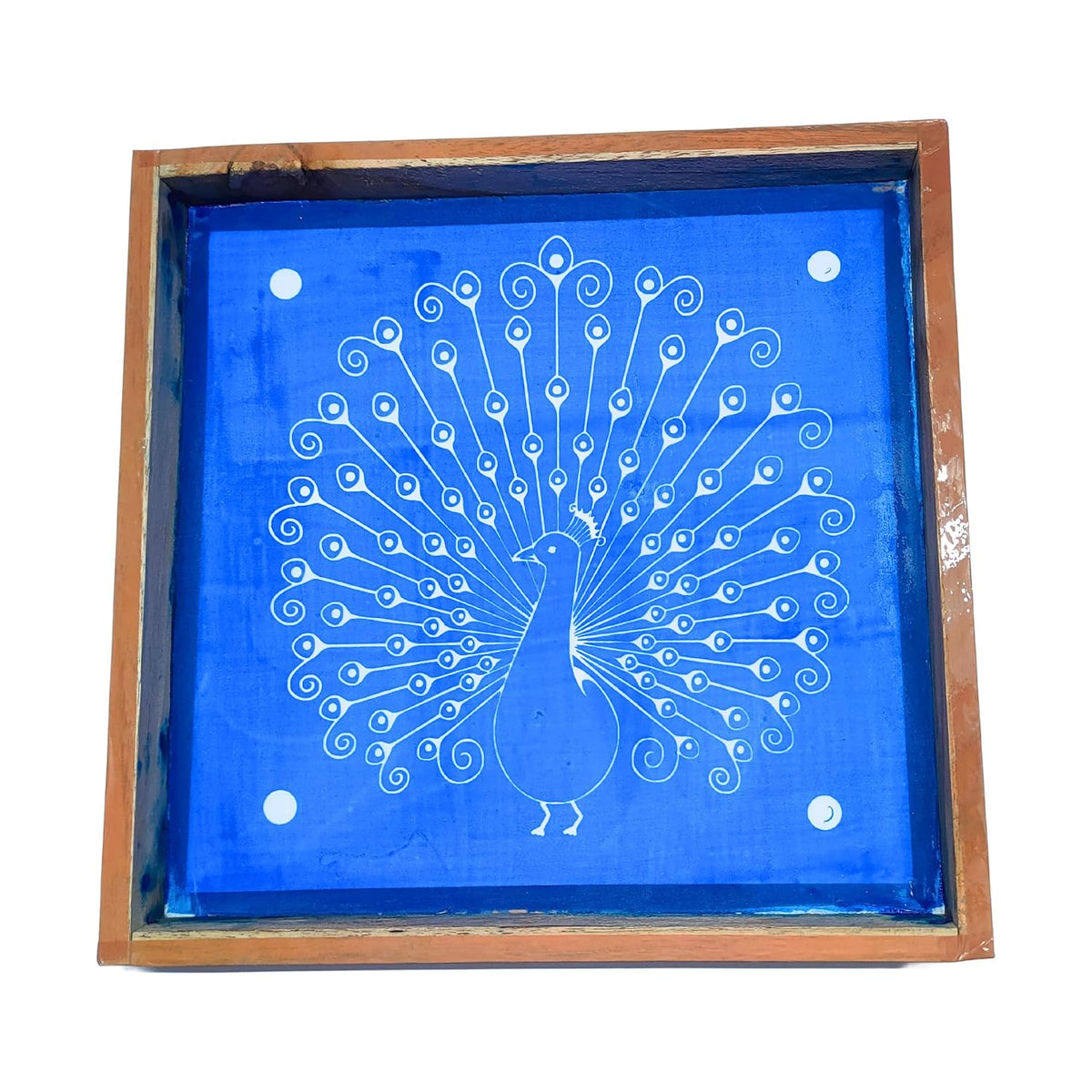 Anciently Peacock Rangoli Stencil Wooden