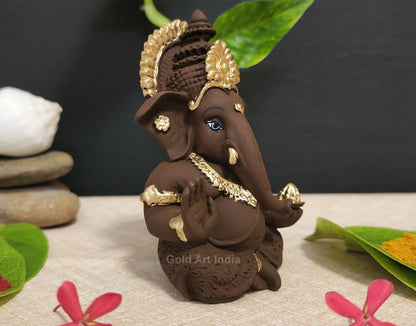 Gold Art India Brown Terracotta Idol for Ganesh Idol