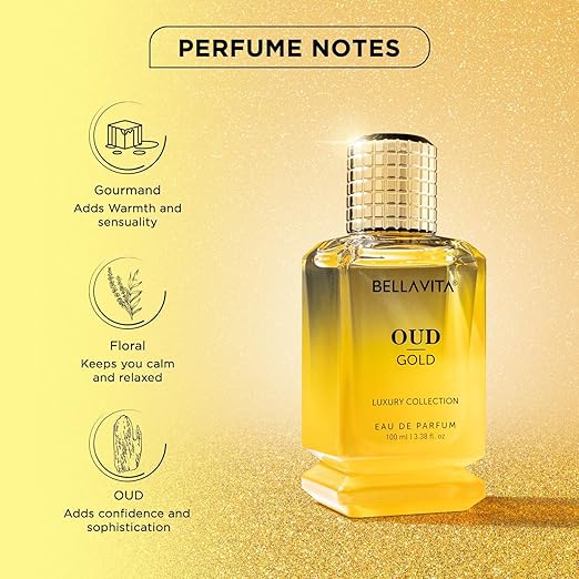 Bella Vita Luxury Men Oud Gold Eau De Parfum Intense Liquid Perfume With Caramel