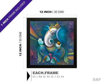 SAF Ganesha UV Coated Framed Religious Painting For Home Decorative