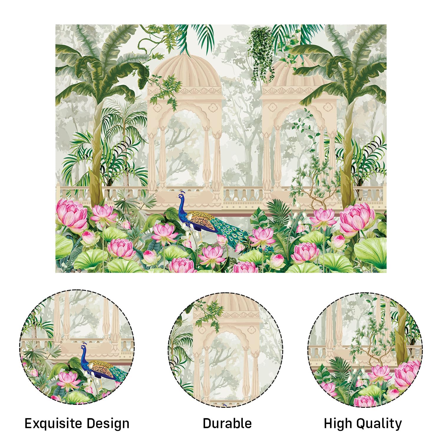 Party Propz Pichwai Backdrop Cloth For Decoration Pooja