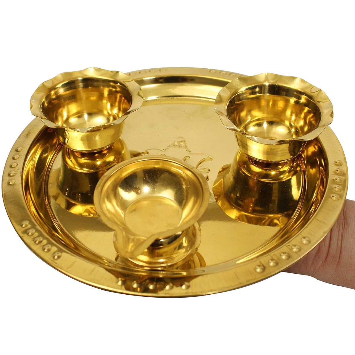 Spillbox Traditional Handcrafted Ganesha Brass Puja|Pooja Thali