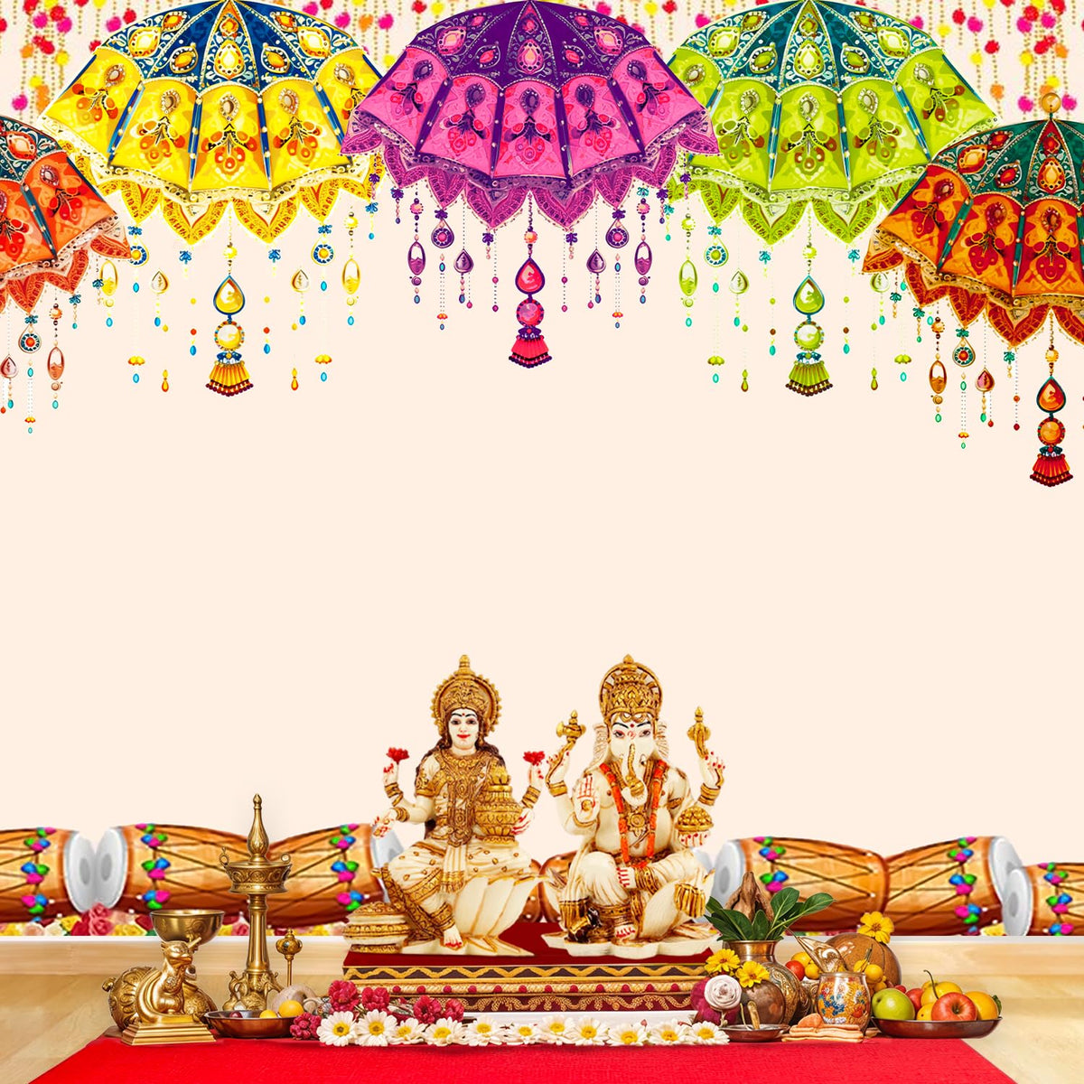 Party Propz Traditional Backdrop Cloth For Decoration