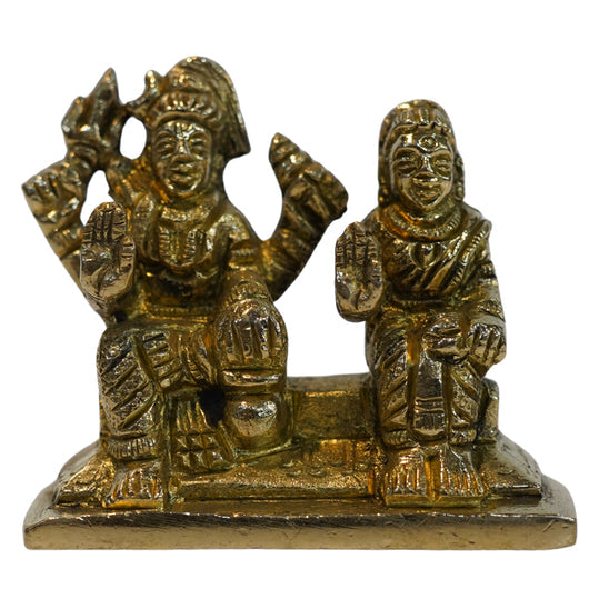 Brass Shiv Parvati Divine Couple Murti 231g