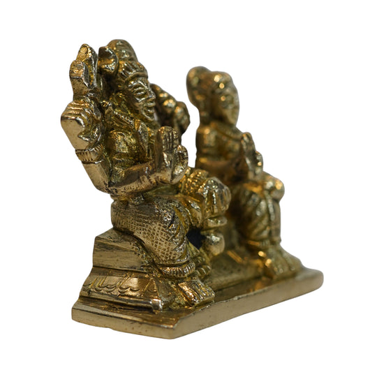 Brass Shiv Parvati Divine Couple Murti 231g