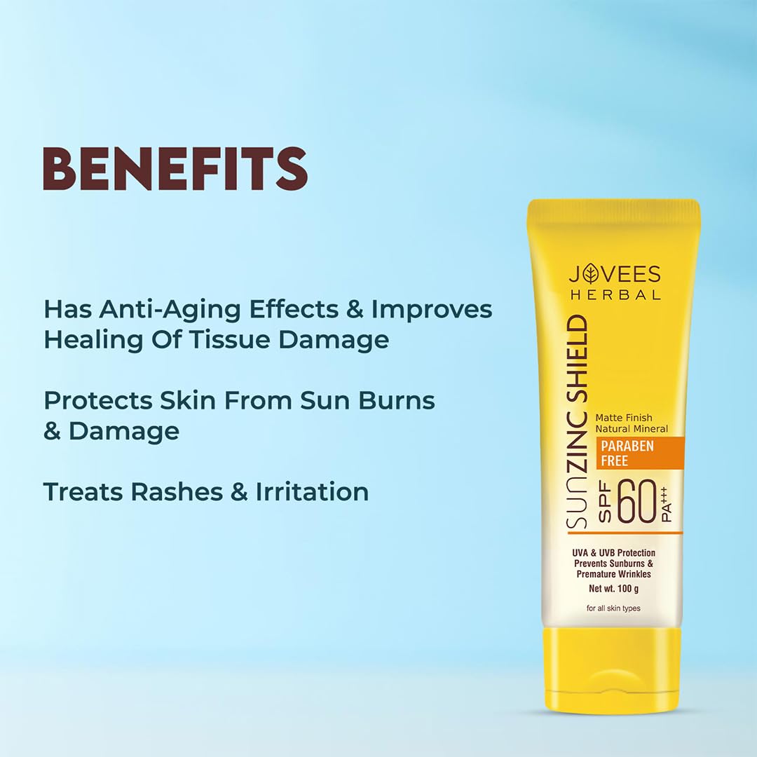 Jovees Sun Zinc Shield SPF 60 PA+++ Sunscreen