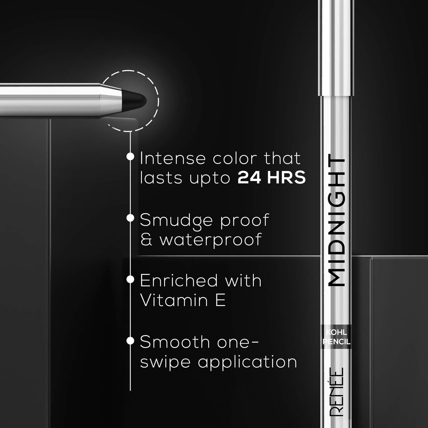 RENEE Midnight Kohl Kajal Pencil 