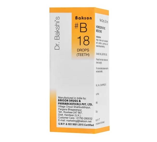 Bakson's Homeopathy B18 Drops (Teeth) - PUSHMYCART