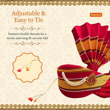 Ganesh Feta Mukut (Turban, Khun, Red)
