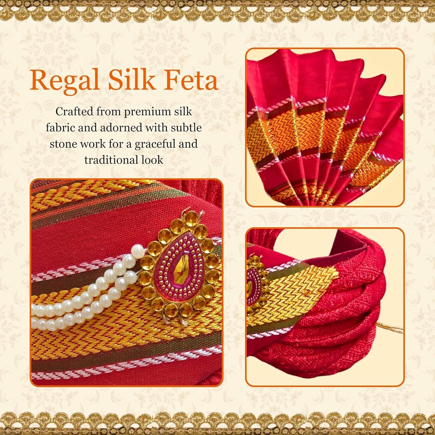 Ganesh Feta Mukut (Turban, Khun, Red)
