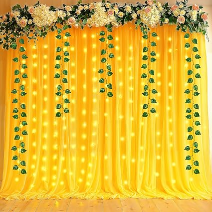 Party Propz Yellow Ganpati Decoration Backdrop