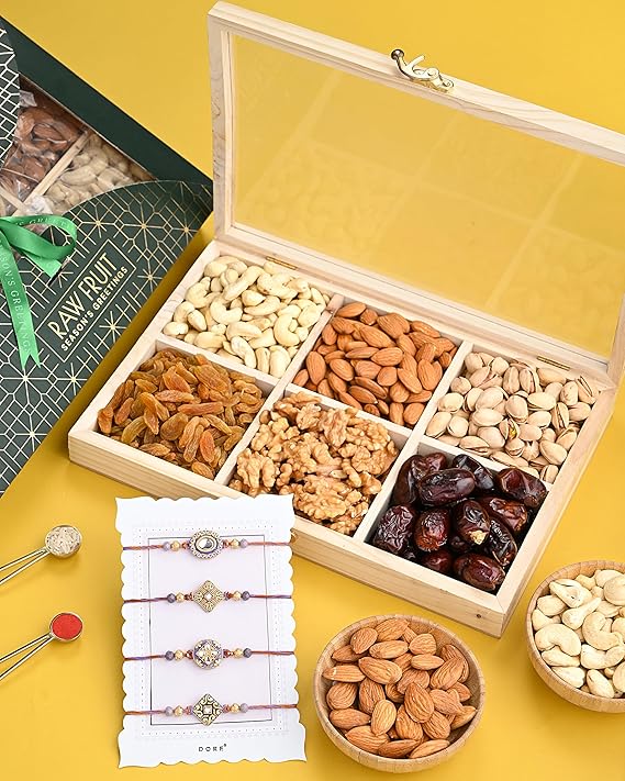 Hyperfoods® 4 Rakhi With Dry Fruits Combo 