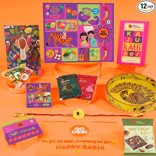 Go Desi Premium Indian Sweets Rakhi Gift Pack Hamper Box 