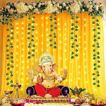 Party Propz Yellow Ganpati Decoration Backdrop