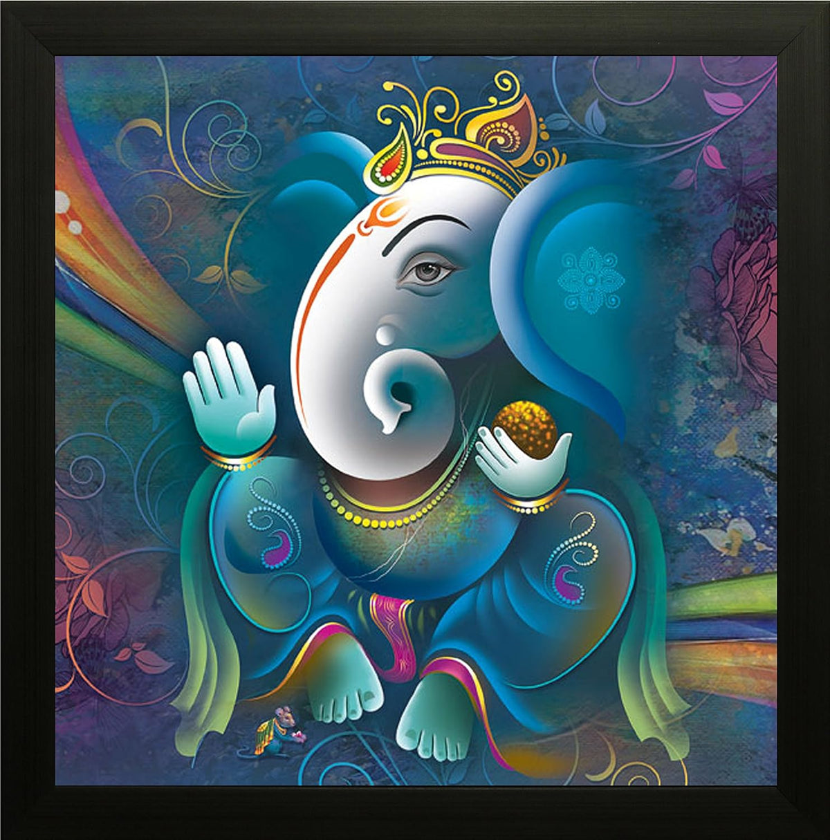 SAF Ganesha UV Coated Framed Religious Painting For Home Decorative