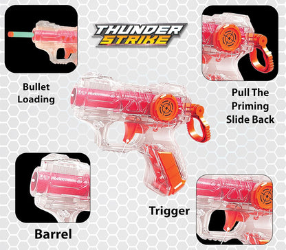 K. V. Toys Thunder Strike Transparent Toy Gun with 6 Darts