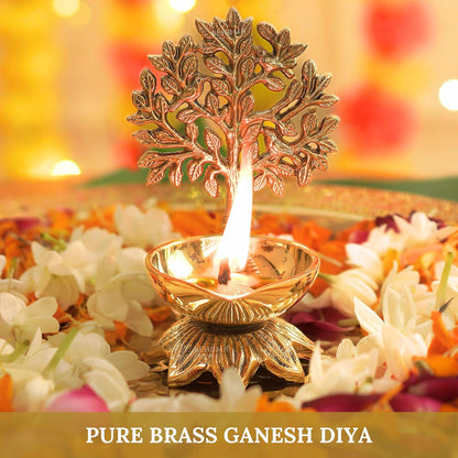 Behoma 100% Pure Brass Kalpavriksha Diya for Puja | Deepak for Mandir