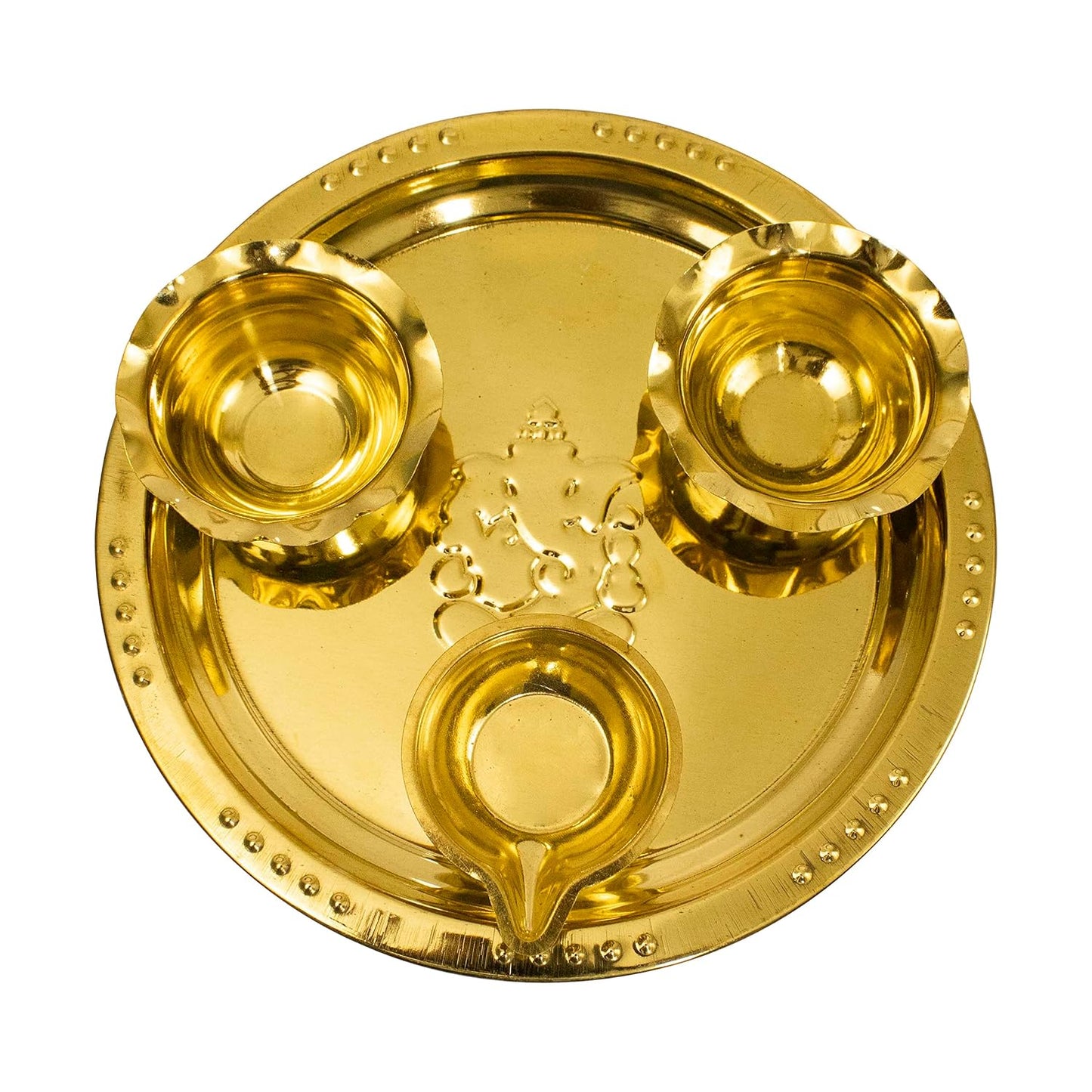 Spillbox Traditional Handcrafted Ganesha Brass Puja|Pooja Thali