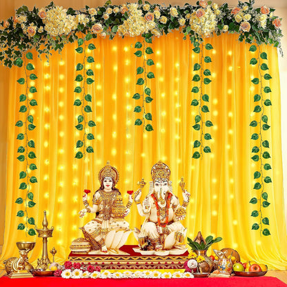 Party Propz Yellow Ganpati Decoration Backdrop