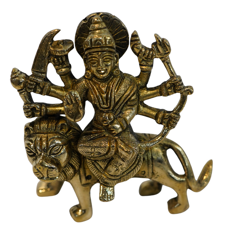 Brass Maa Durga Blessing Pose Statue 563g
