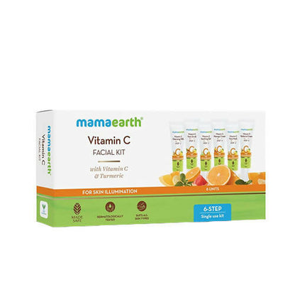 Mamaearth Facial Kit with Vitamin C and Turmeric for Skin Illumination