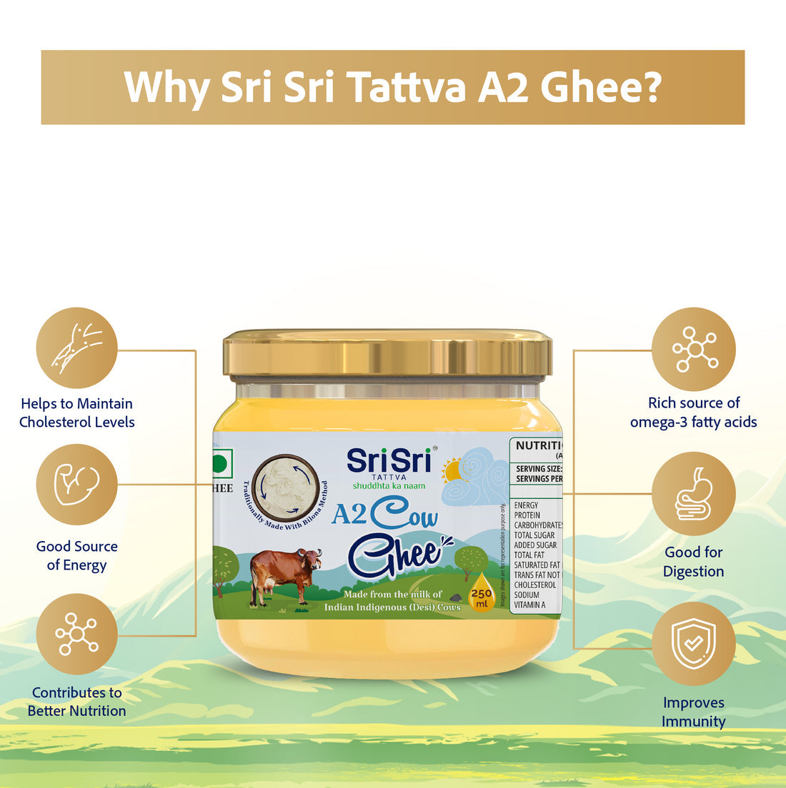 Sri Sri Tattva A2 Cow Ghee - PUSHMYCART