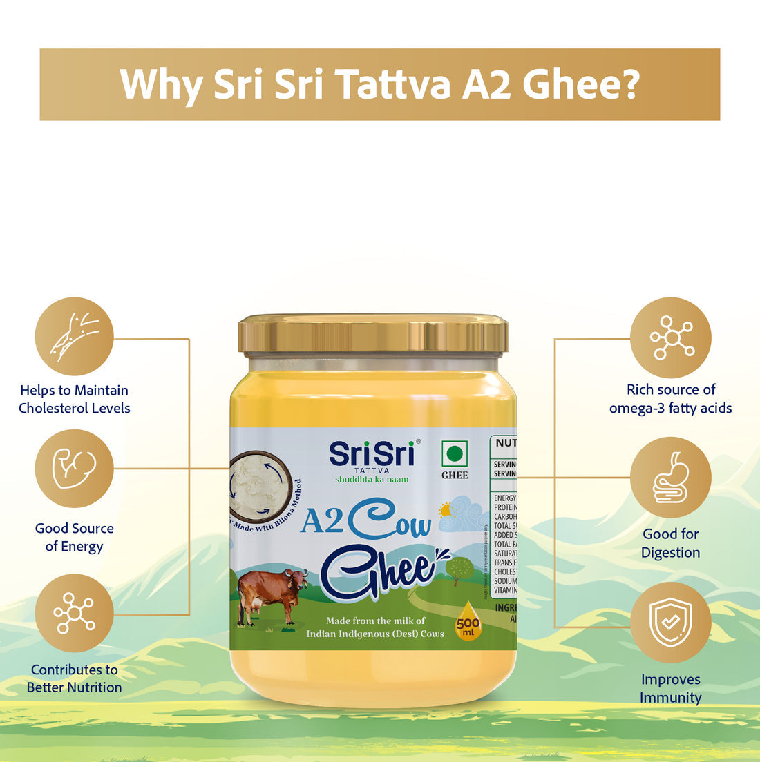 Sri Sri Tattva A2 Cow Ghee - PUSHMYCART