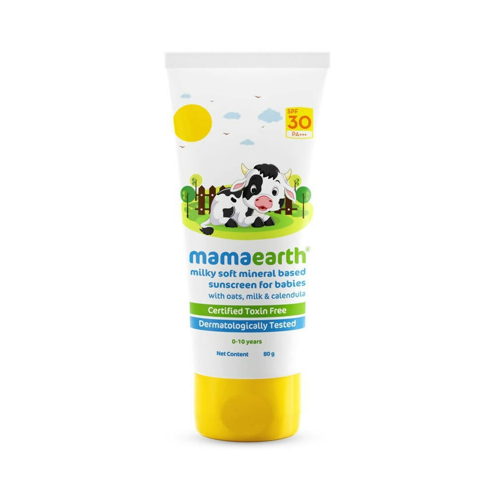 Mamaearth Milky Soft Mineral Based Sunscreen SPF 30 and PA+++ With Oats Milk and Calendula