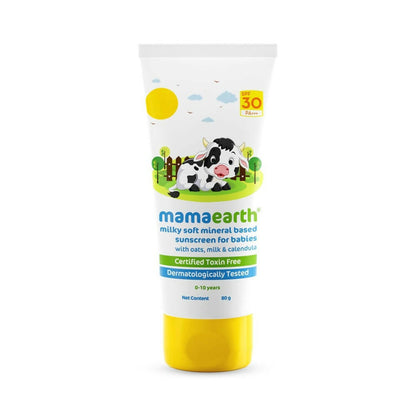 Mamaearth Milky Soft Mineral Based Sunscreen SPF 30 and PA+++ With Oats Milk and Calendula