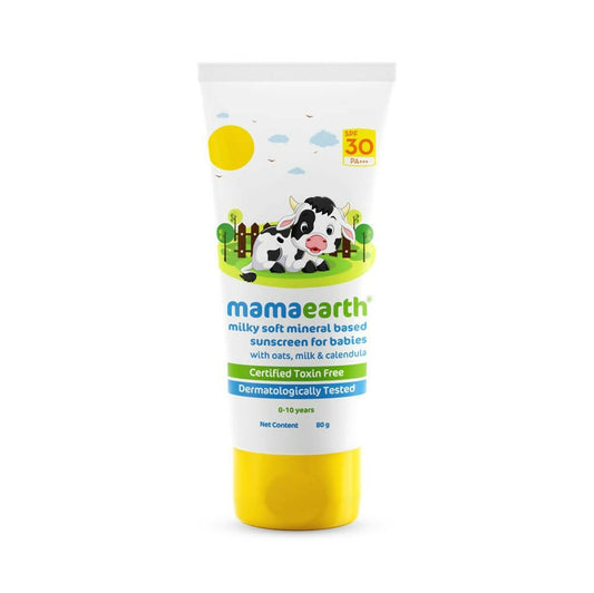 Mamaearth Milky Soft Mineral Based Sunscreen SPF 30 and PA+++ With Oats Milk and Calendula