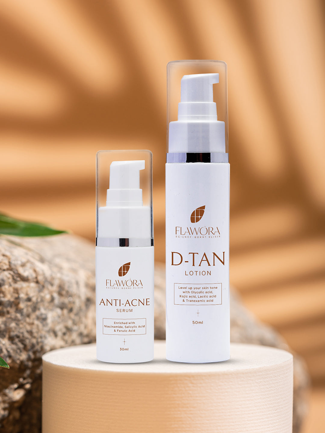 Flawora D Tan Lotion & Anti Acne Serum Combo