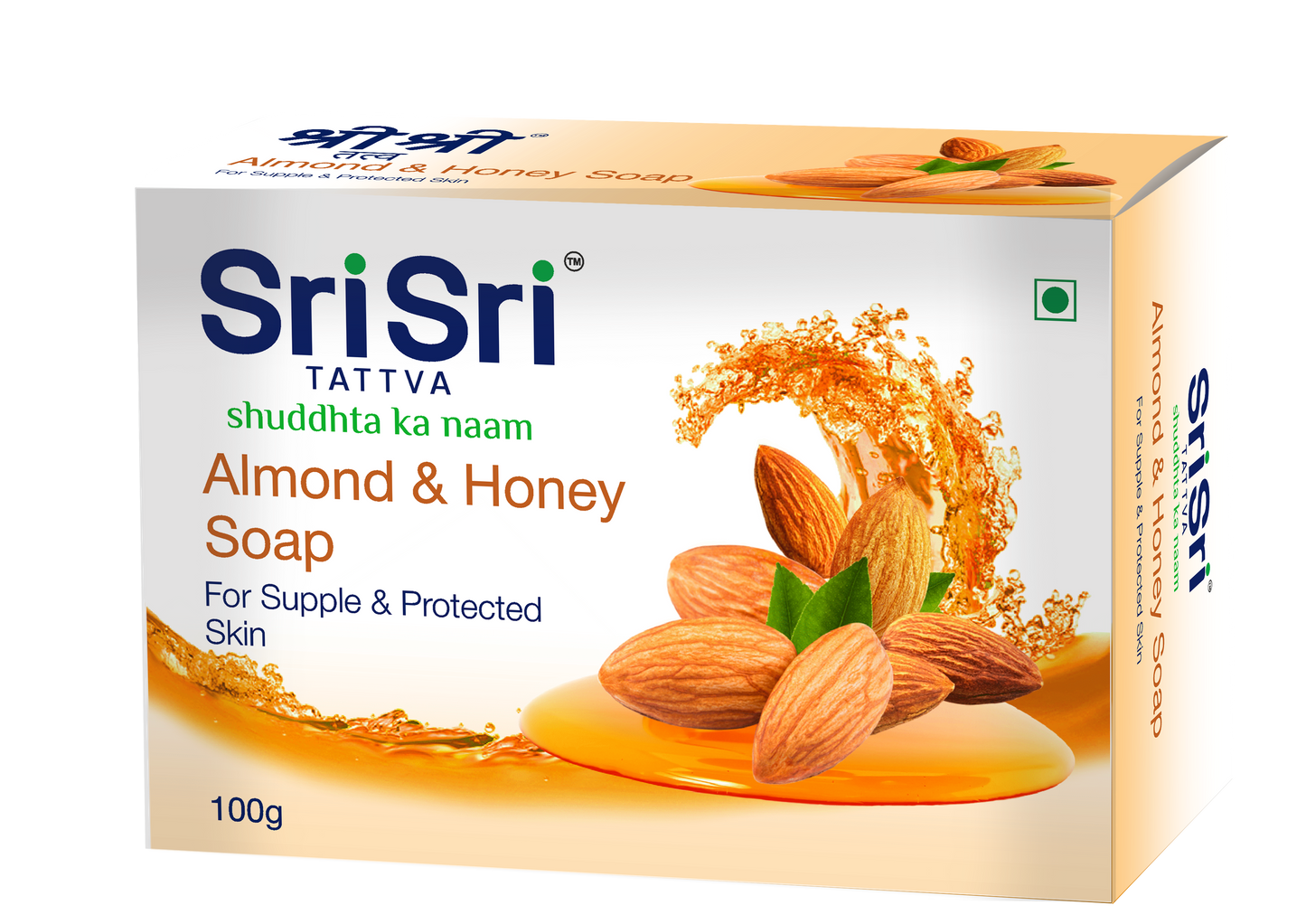 Sri Sri Tattva Almond & Honey Soap 100g - PUSHMYCART
