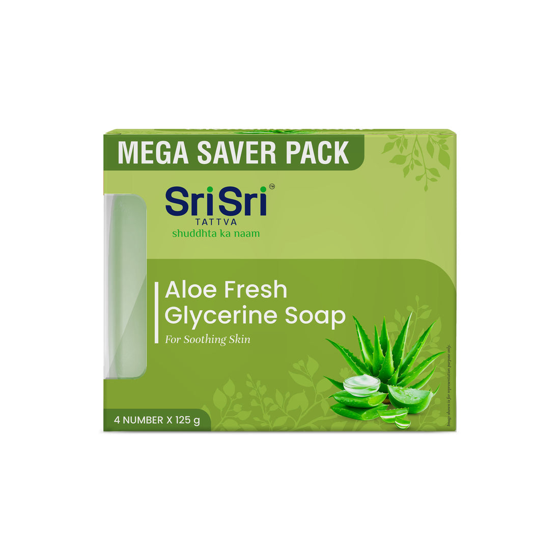 Sri Sri tattva Aloe Fresh Glycerine Soap | For Soothing Skin