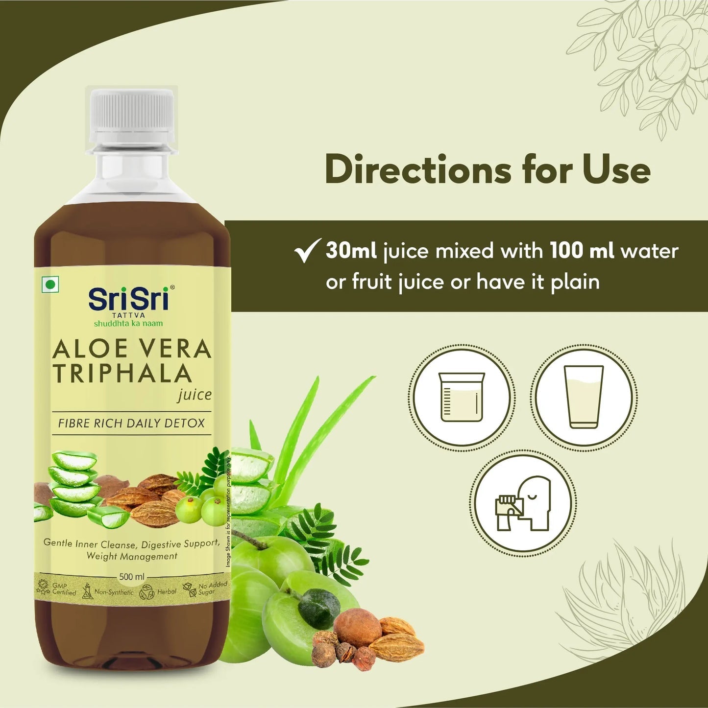 Sri Sri Tattva Aloe Vera Triphala Juice 500ml - PUSHMYCART