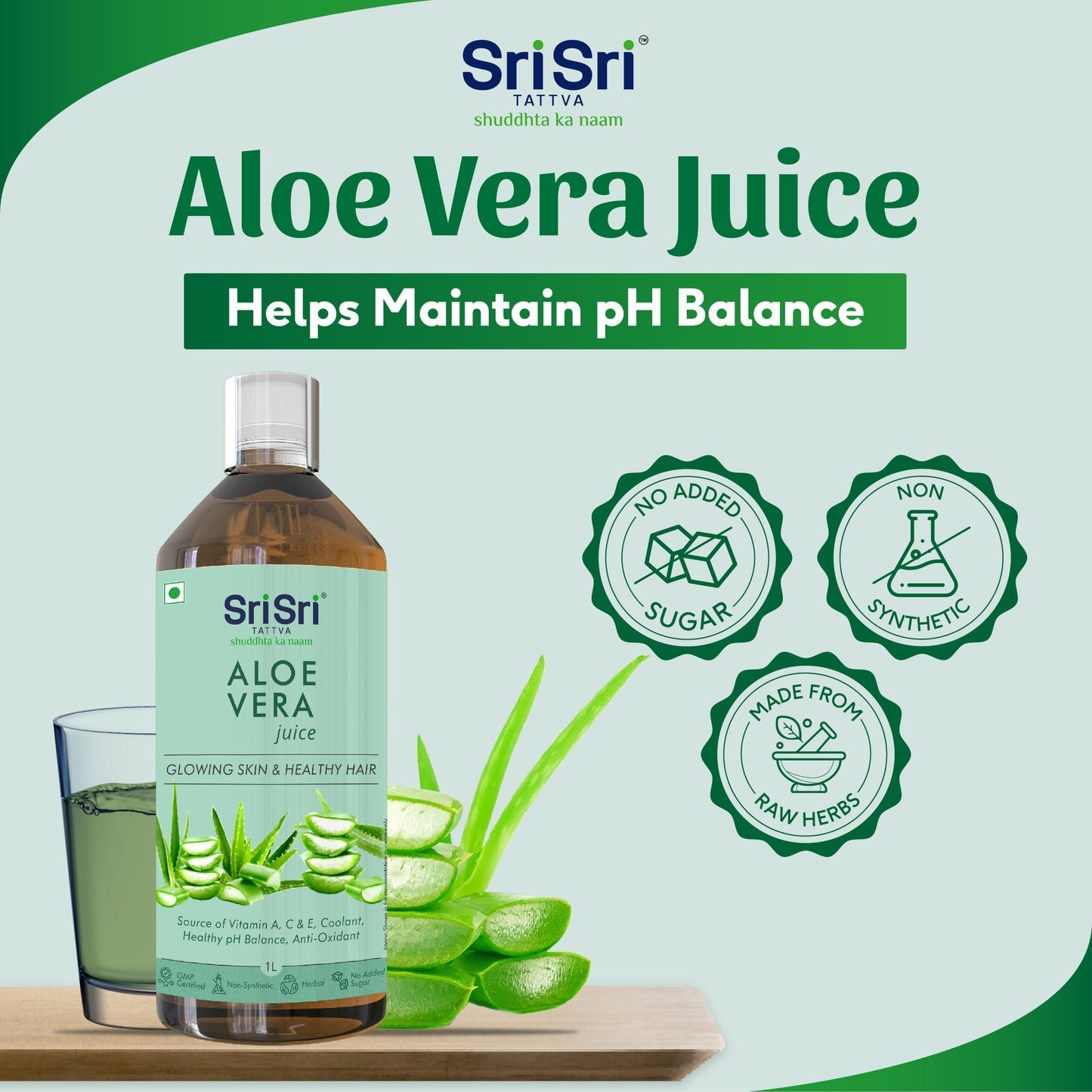 Sri Sri Tattva Aloe Vera Juice 1000ml - PUSHMYCART