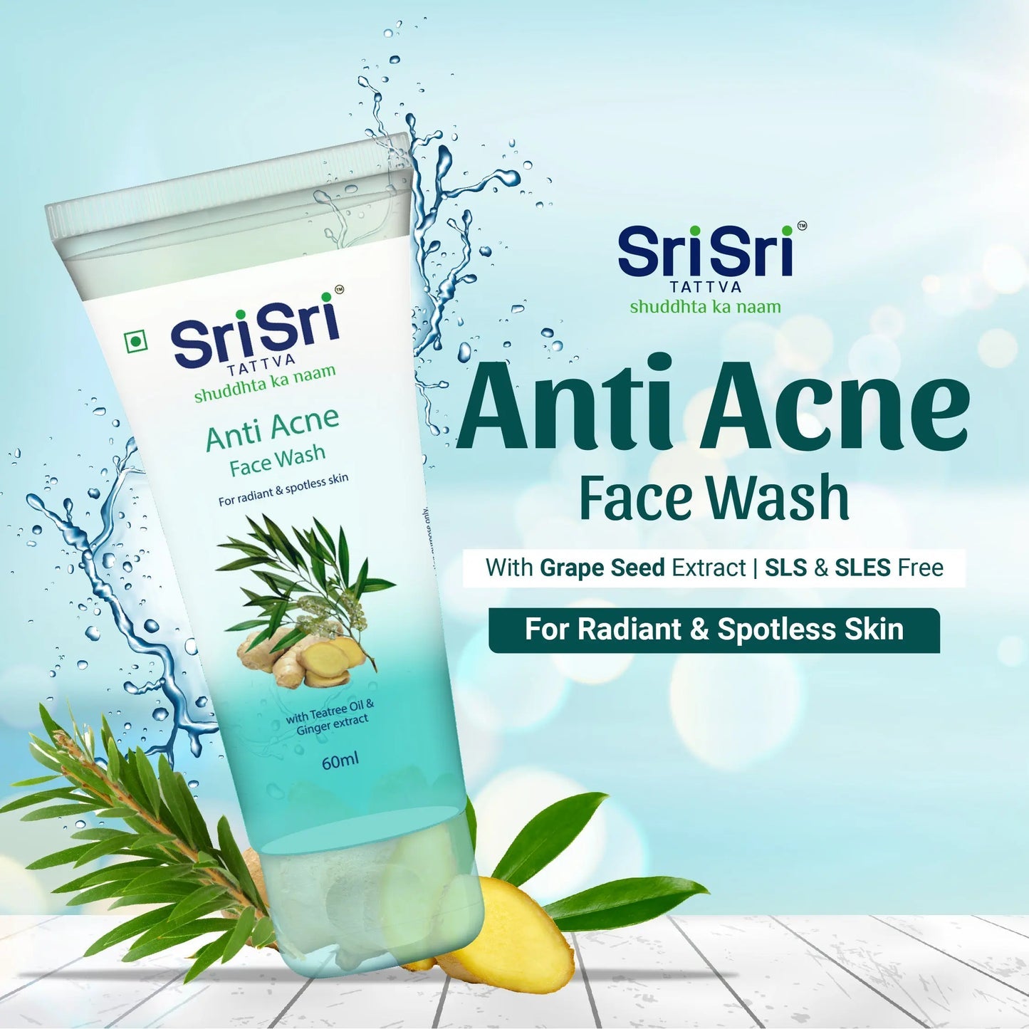 Sri Sri Tattva Anti Acne Face Wash - For Radiant & Spotless Skin