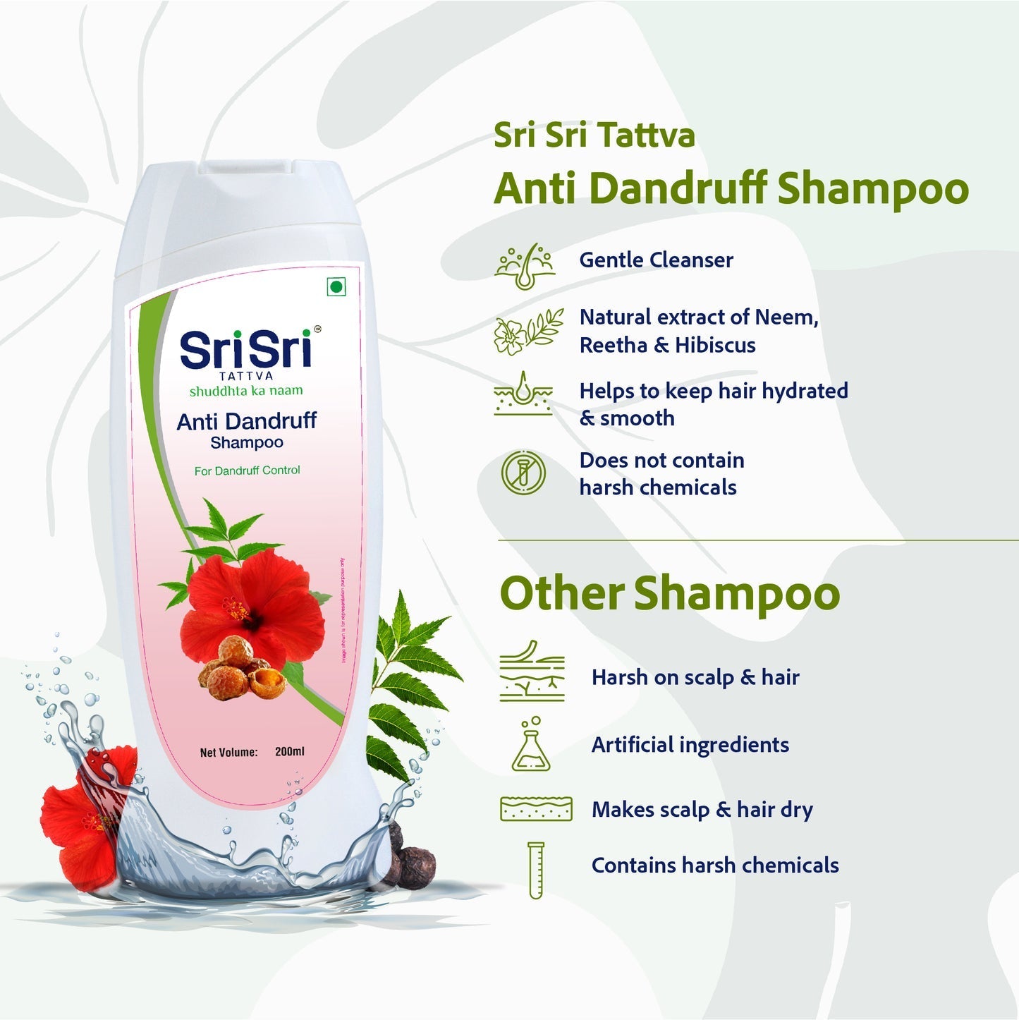 Sri Sri Tattva Anti Dandruff Shampoo 200ml - PUSHMYCART