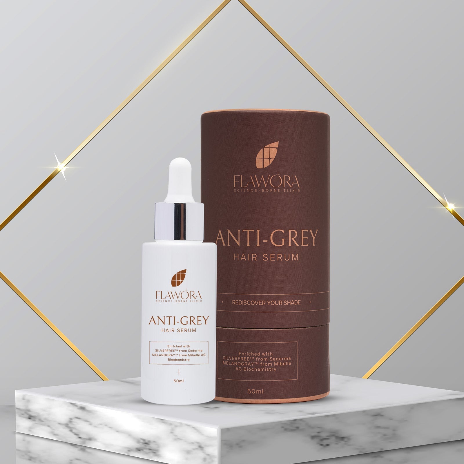 Flawora Anti Grey Hair Serum, D Tan Lotion, Anti Acne Serum-Combo of 3