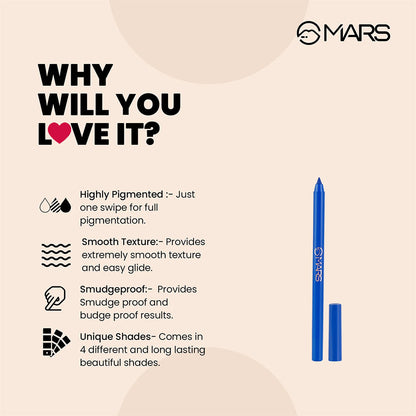 Mars Smooth Glide Kajal | Won't Smudge Won't Budge