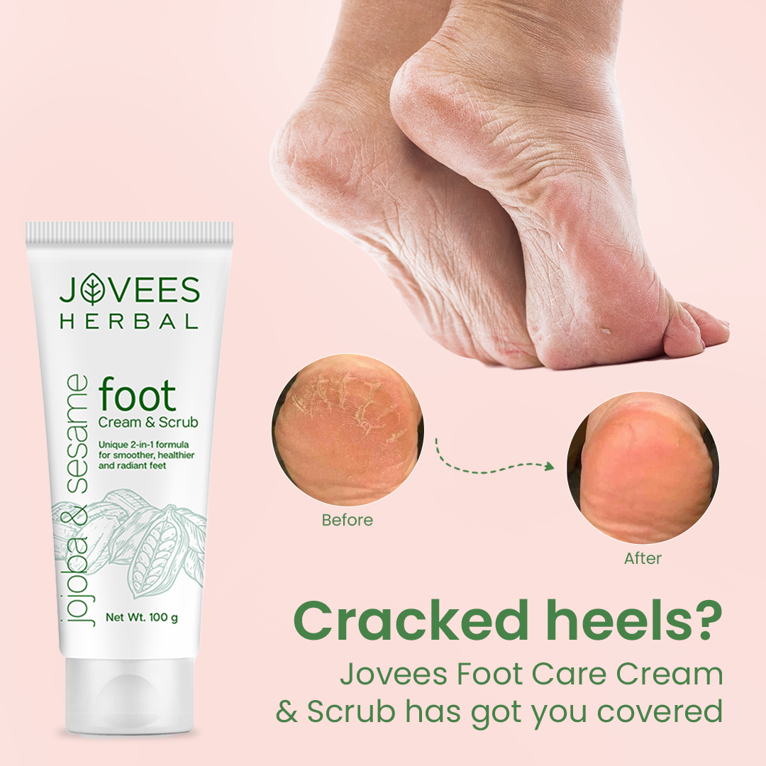 Jovees 2-in-1 Foot Care Cream & Scrub for Cracked Heal