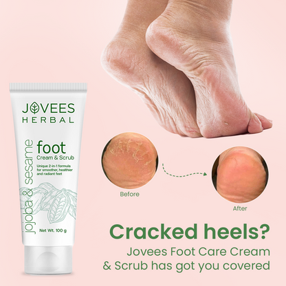 Jovees 2-in-1 Foot Care Cream & Scrub for Cracked Heal