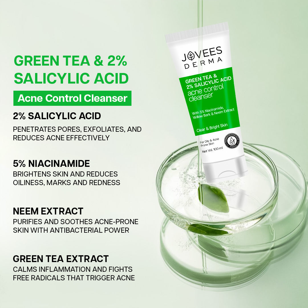 Jovees Derma Green Tea & 2% Salicylic Acid Acne Control Cleanser