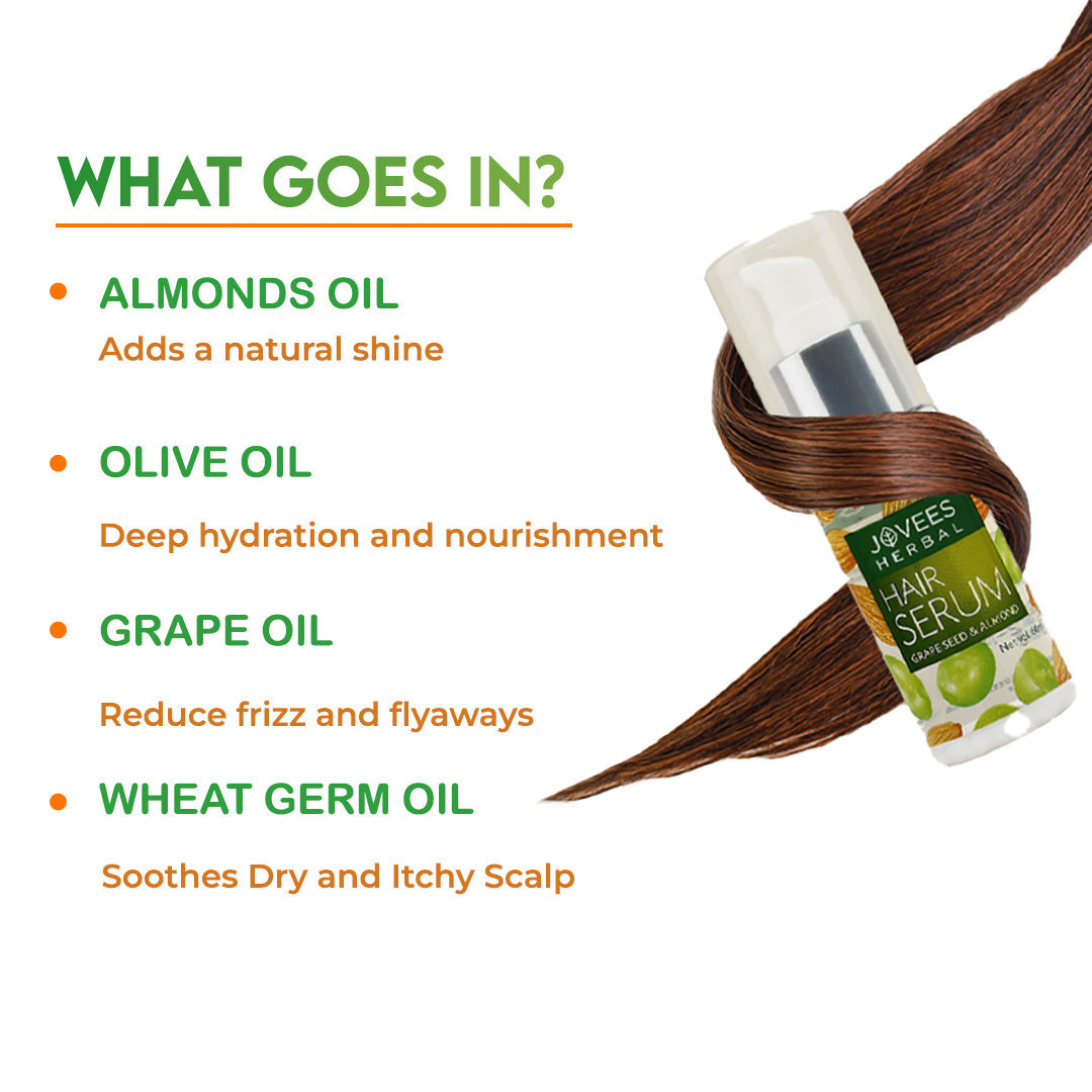 Jovees Hair Serum With Grape Seed & Almond Oil