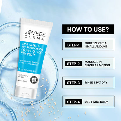 Jovees Derma Rice Water & 10% Niacinamide Cleanser
