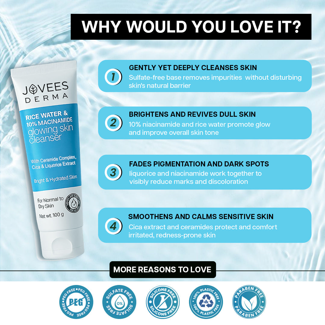 Jovees Derma Rice Water & 10% Niacinamide Cleanser